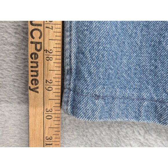 LL Bean Jeans Womens Size 14 Blue Relaxed wide Leg Baggy Comfort 100% Cotton - Picture 7 of 12